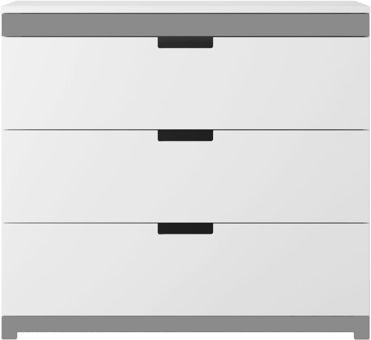 DĚTSKÁ KOMODA  - šedá/bílá, Moderní, kompozitní dřevo (100/90,5/57,5cm) - MID.YOU