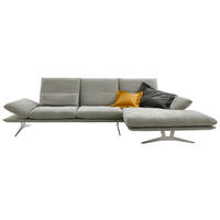 ECKSOFA Grau Flachgewebe  - Grau, Design, Textil/Metall (314/159cm) - Koinor