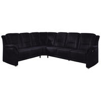 ECKSOFA  in Mikrofaser Schwarz  223/275 cm  - Beige/Alufarben, KONVENTIONELL, Textil/Metall (223/275cm) - Beldomo Comfort