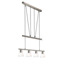 LED-HÄNGELEUCHTE 70/150 cm  - Weiß/Nickelfarben, Basics, Glas/Metall (70/150cm) - Globo