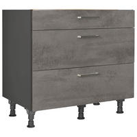 KOCHFELDUMBAUSCHRANK 90/87/56 cm  in Schieferfarben  - Schieferfarben/Edelstahlfarben, MODERN, Holzwerkstoff/Metall (90/87/56cm) - Nobilia