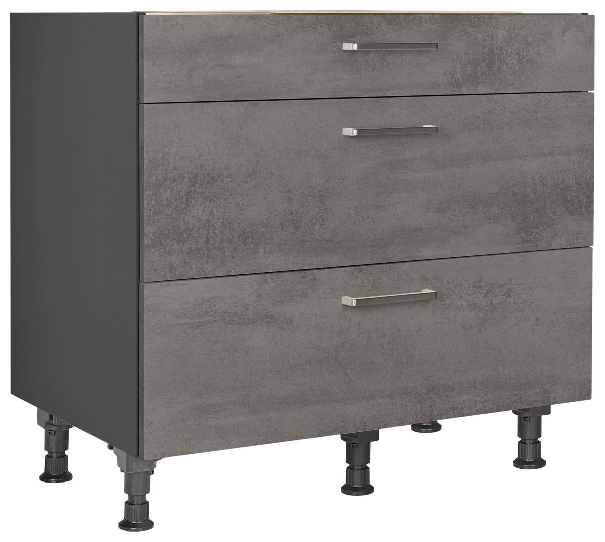 KOCHFELDUMBAUSCHRANK 90/87/56 cm  in Schieferfarben  - Schieferfarben/Edelstahlfarben, MODERN, Holzwerkstoff/Metall (90/87/56cm) - Nobilia