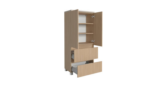 MIDISCHRANK 60/131/35 cm  - Sandfarben/Eichefarben, KONVENTIONELL, Holzwerkstoff/Kunststoff (60/131/35cm) - Xora