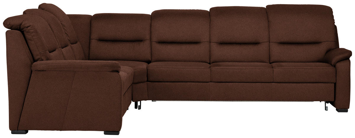 ECKSOFA  in Mikrofaser Braun  245/303 cm  - Schwarz/Braun, KONVENTIONELL, Holz/Textil (245/303cm) - Beldomo Comfort