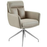ARMLEHNSTUHL  Sitzfläche 360° drehbar Mikrofaser  - Taupe/Edelstahlfarben, Design, Textil/Metall (62/89,5/65cm) - Novel