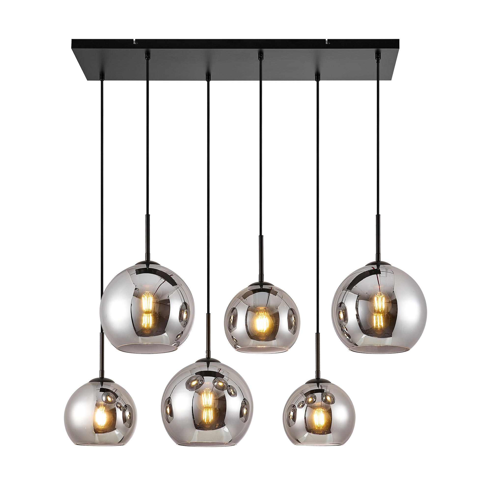 HÄNGELEUCHTE Amelie 97,5/42,5/150 cm   - Grau, Basics, Glas/Metall (97,5/42,5/150cm) - Novel