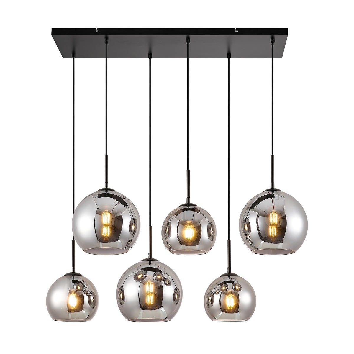 HÄNGELEUCHTE Amelie 97,5/42,5/150 cm   - Grau, Basics, Glas/Metall (97,5/42,5/150cm) - Novel