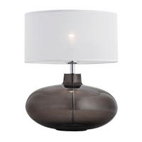 TISCHLEUCHTE Argon Sekwana 42/35/35 cm  - Graphitfarben/Weiß, Basics, Glas/Textil (42/35/35cm)