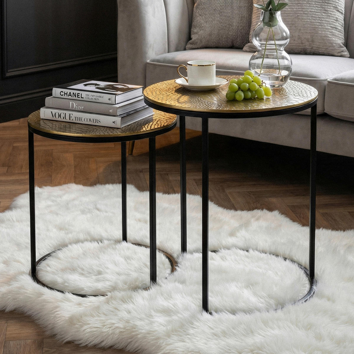 SET MIZIC, zlate barve  - zlate barve/črna, Design, kovina (40/40/48cm) - Livetastic