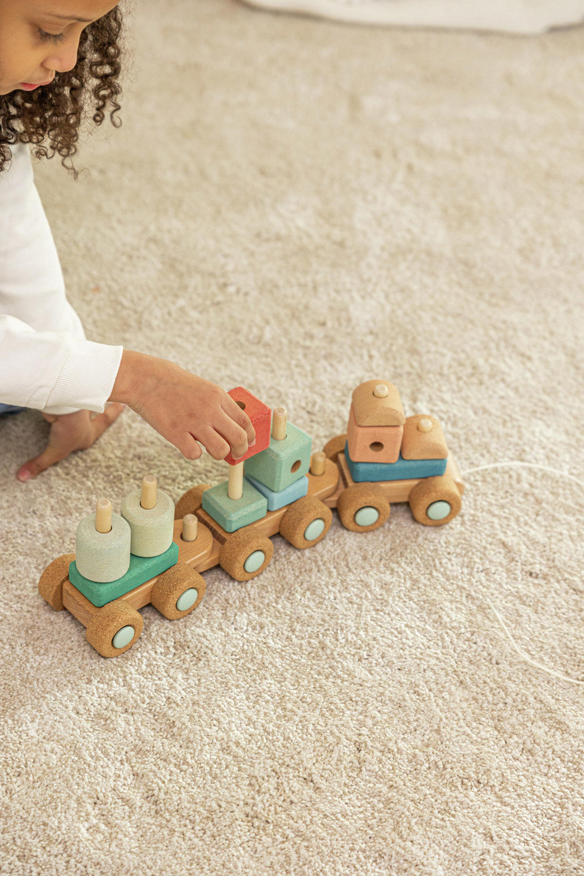 NACHZIEHWAGEN  - Grün, Basics, Holz (28/20/10cm)