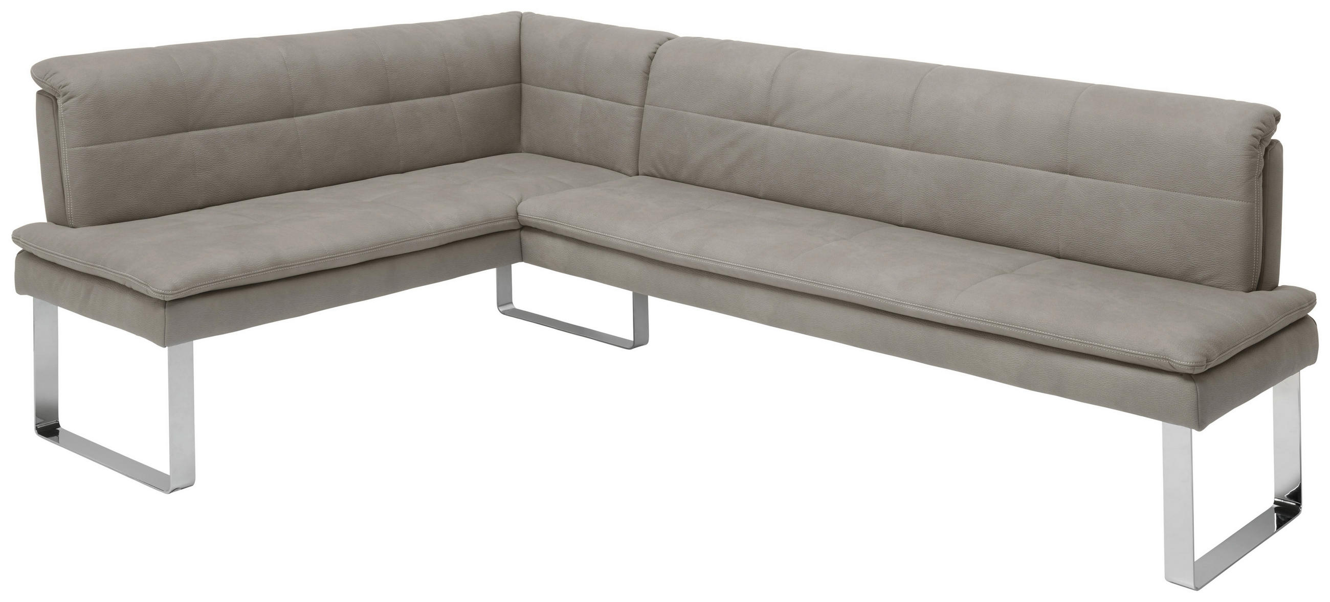 ECKBANK 154/213 cm Mikrofaser Chromfarben, Ecru Metall   - Chromfarben/Ecru, Design, Textil/Metall (154/213cm) - Novel