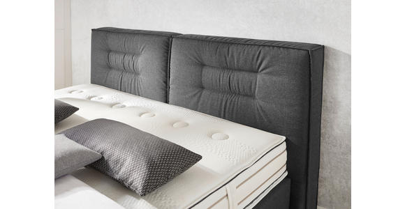 BOXSPRINGBETT 180/200 cm  in Grau  - Chromfarben/Grau, KONVENTIONELL, Textil (180/200cm) - Dieter Knoll