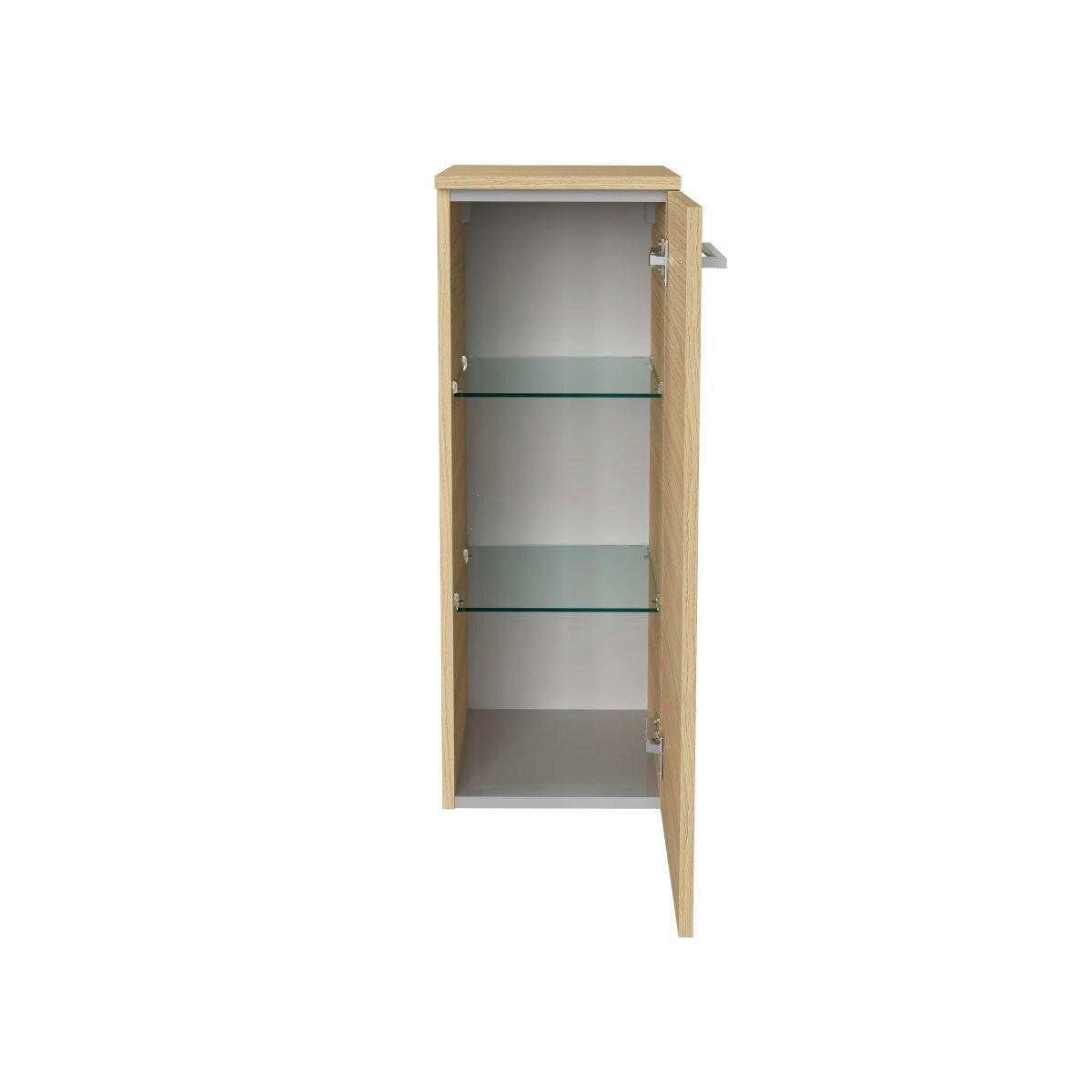 MIDISCHRANK 30,2/82,6/32 cm  - Chromfarben/Eichefarben, Basics, Glas/Holzwerkstoff (30,2/82,6/32cm) - MID.YOU
