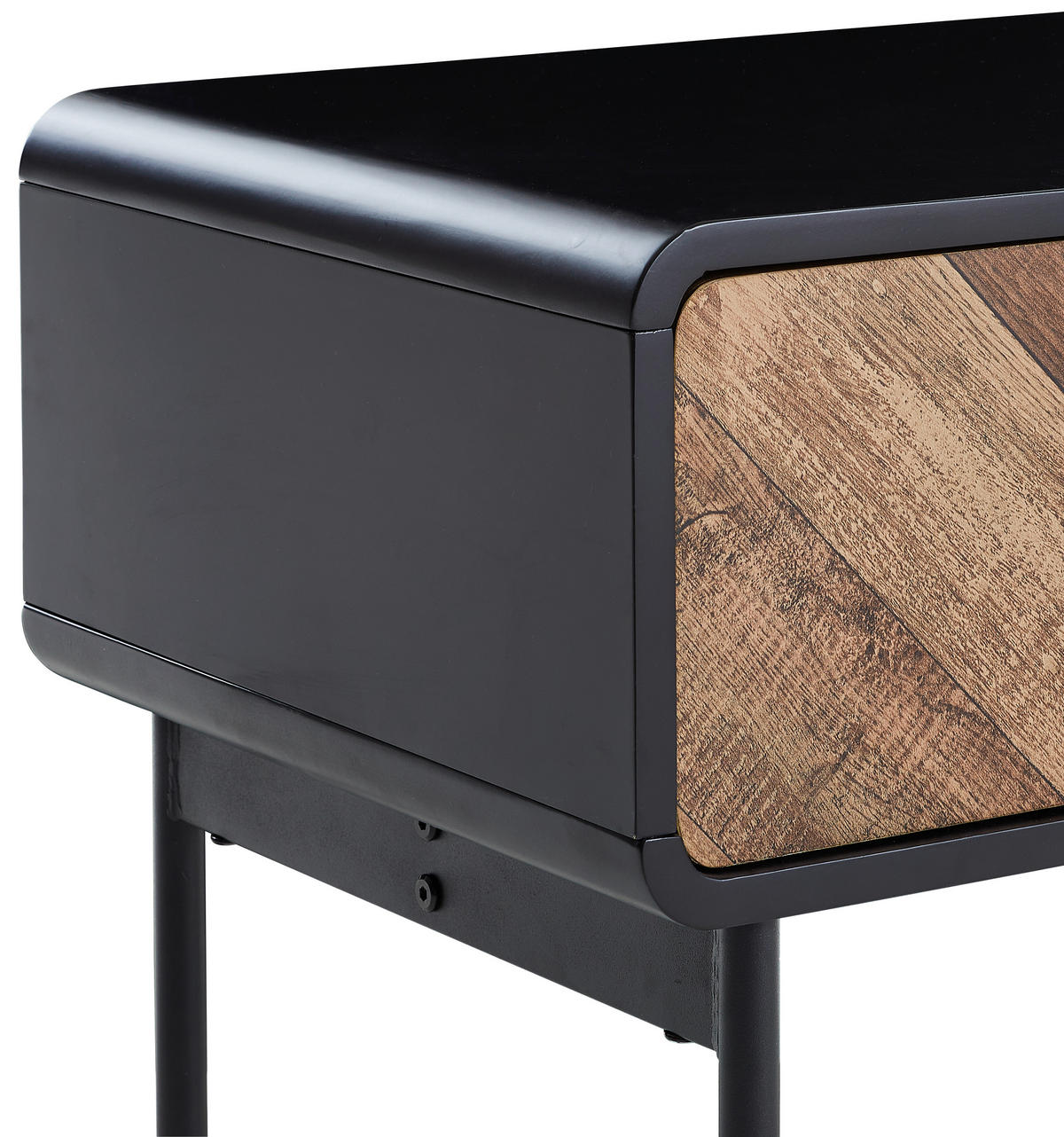 NACHTKÄSTCHEN in Schwarz, Eichefarben  - Eichefarben/Schwarz, MODERN, Holzwerkstoff/Metall (56/63/40cm) - MID.YOU