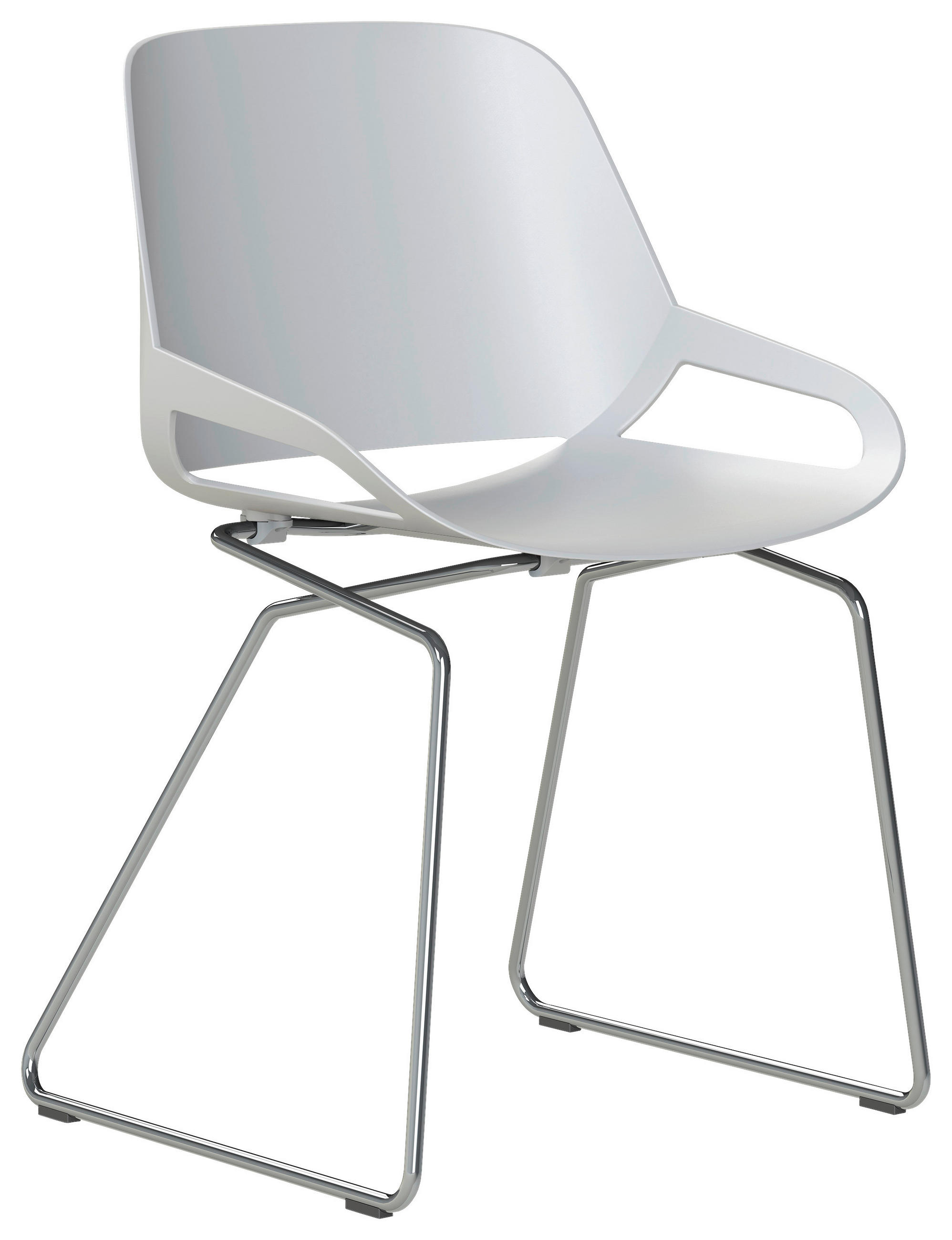 BESUCHERSTUHL Weiß  - Edelstahlfarben/Weiß, Basics, Kunststoff/Metall (50/72/52cm) - Aeris