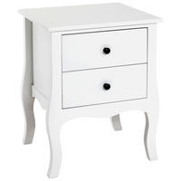 SÄNGBORD i massiv vit  - vit/svart, Romantik / Lanthus, trämaterial (45/58/40cm) - Best Price