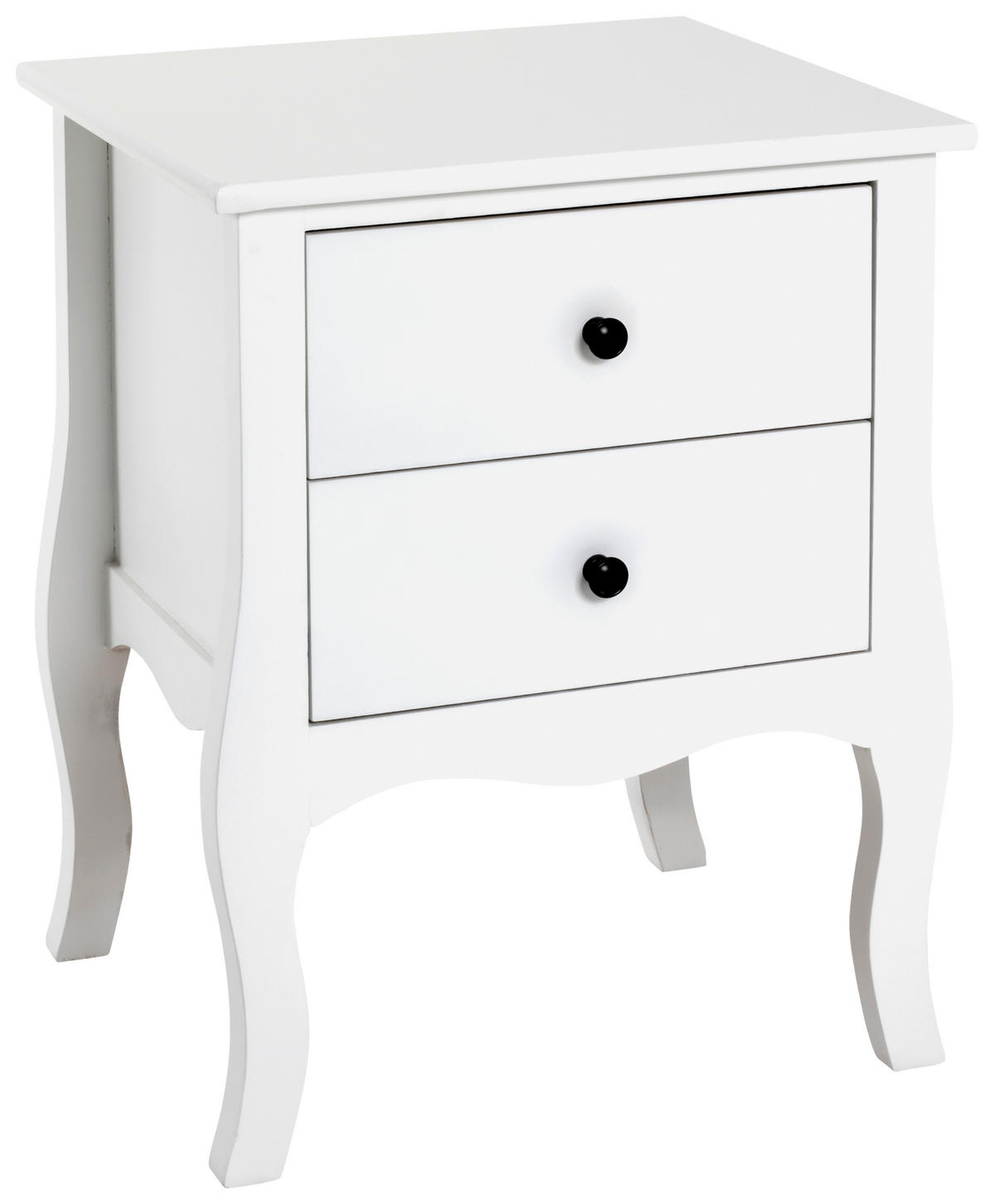 SÄNGBORD i massiv vit  - vit/svart, Romantik / Lanthus, trämaterial (45/58/40cm) - Best Price