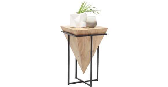 BEISTELLTISCH in Holz, Metall 36/36/56 cm  - Schwarz/Naturfarben, Trend, Holz/Metall (36/36/56cm) - Ambia Home