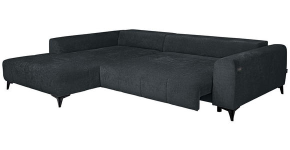 ECKSOFA  in Chenille Dunkelgrau  222/279 cm  - Dunkelgrau/Schwarz, KONVENTIONELL, Kunststoff/Textil (222/279cm) - Hom`in