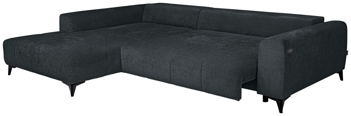 HÖRNSOFFA i chenille mörkgrå  - mörkgrå/svart, Klassisk, textil/plast (222/279cm) - MID.YOU