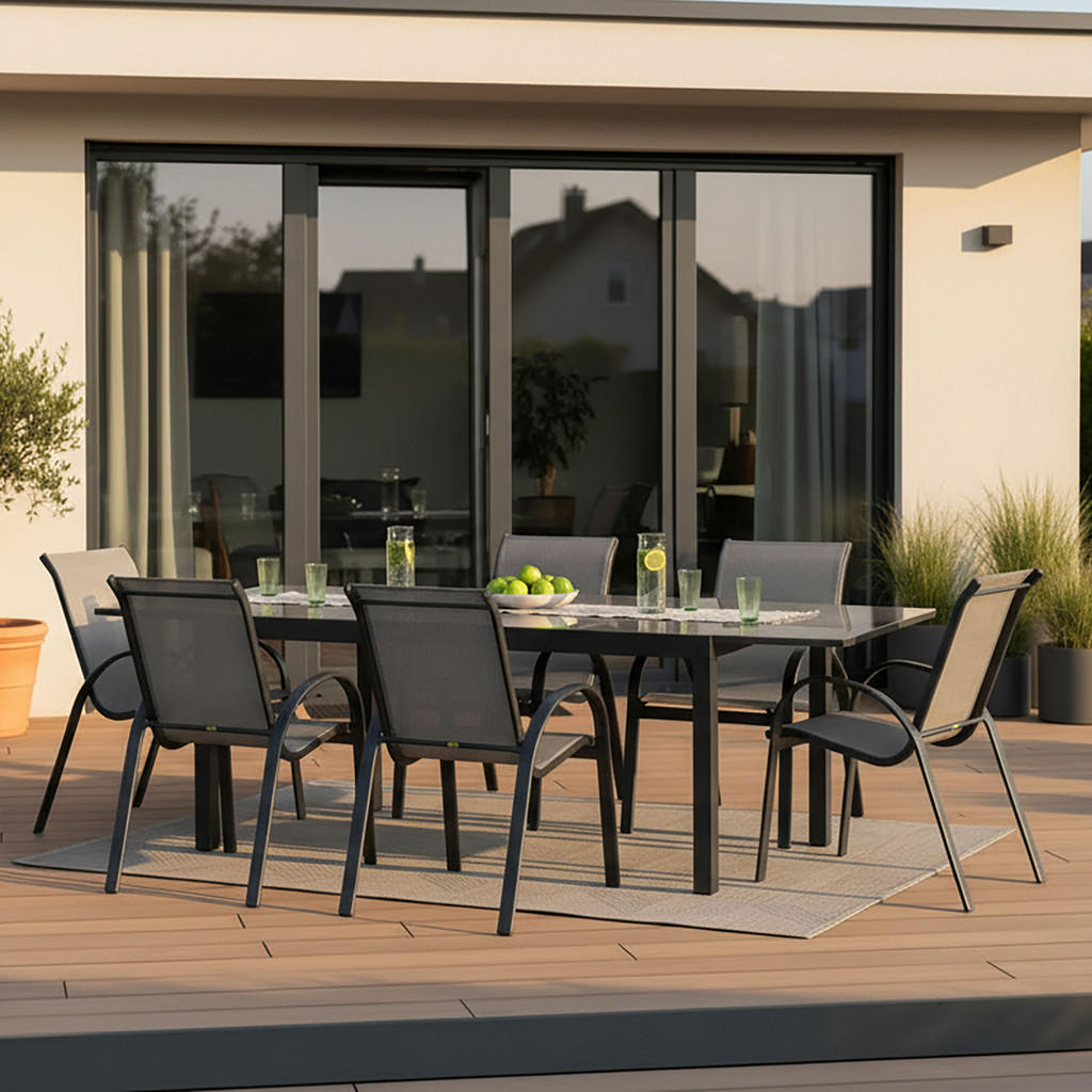 Gartengarnitur 7-Tlg Amalfi aus Aluminium