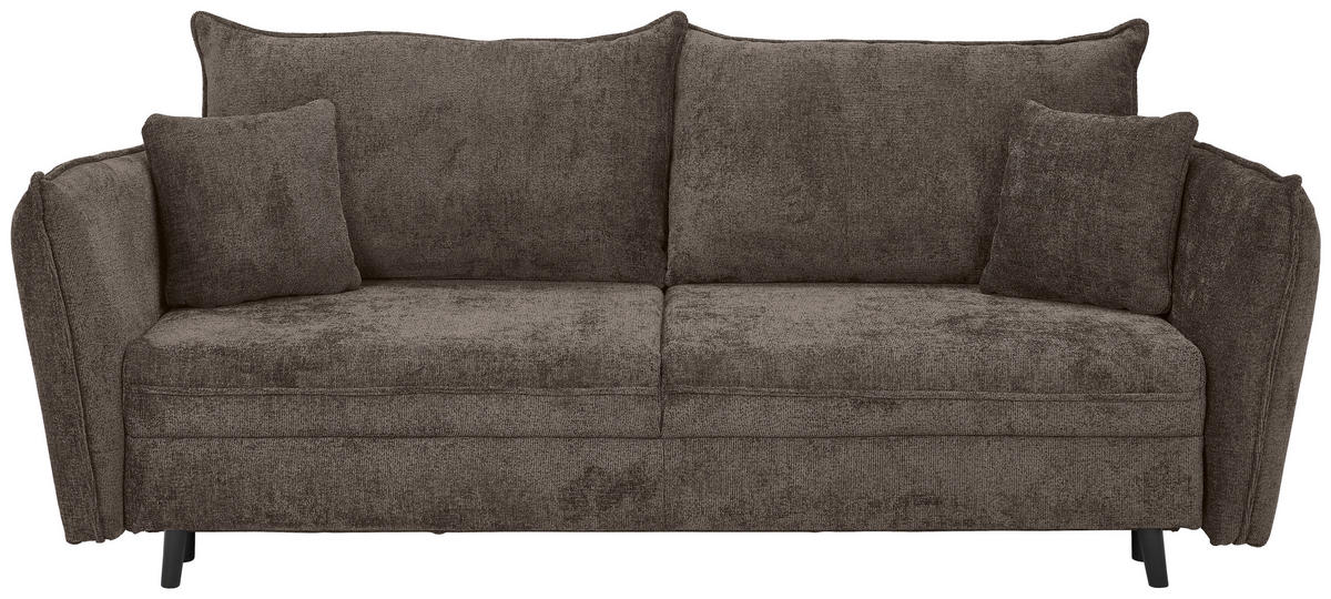 CANAPEA EXTENSIBILĂ textil gri-maro  - gri-maro/negru, Konventionell, lemn/textil (238/99/108cm) - Carryhome