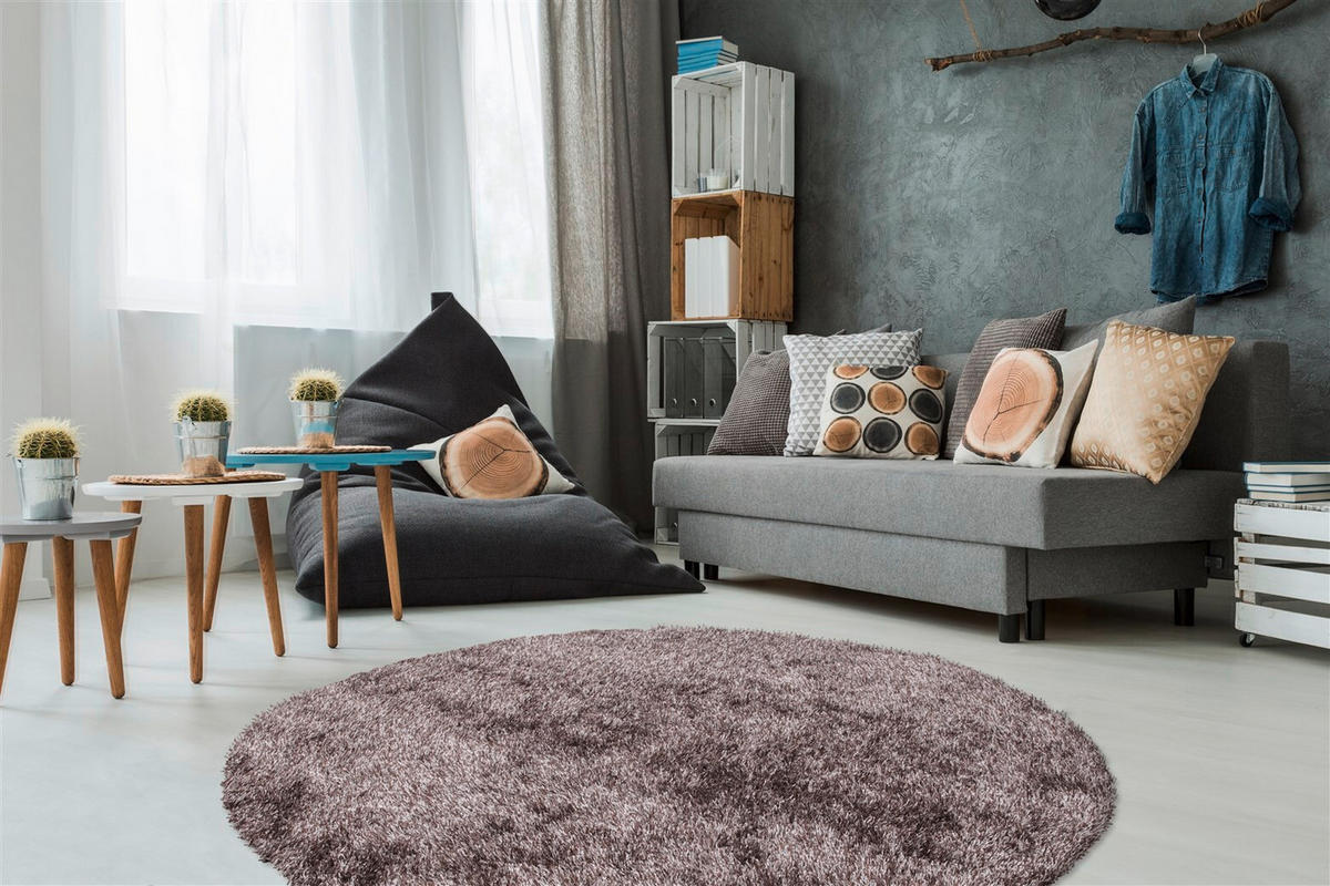 HOCHFLORTEPPICH 120 cm Diamond 700 Champagner Champagner  - Champagner, KONVENTIONELL, Textil (120cm)