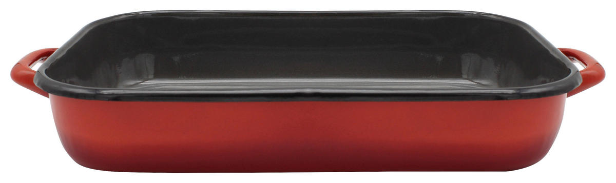 PFANNE Emaille  - Rot/Schwarz, Basics, Metall (25/7/36cm)