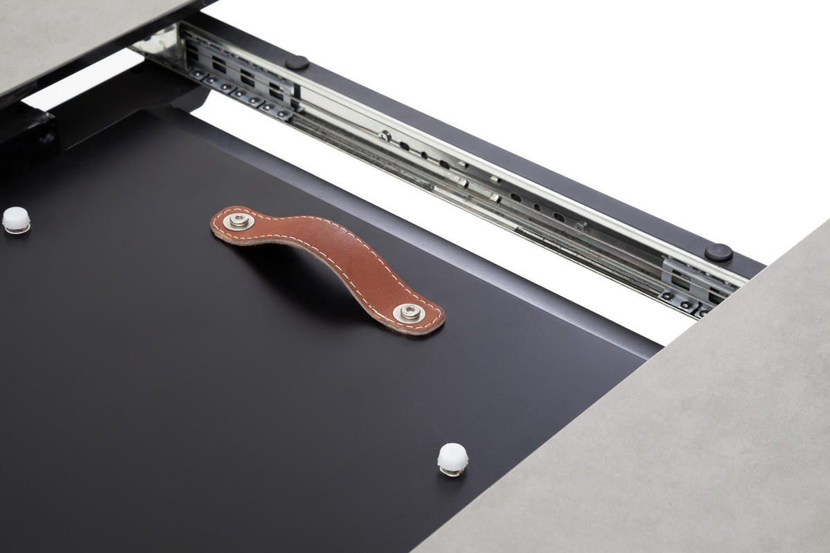 ESSTISCH in Metall, Keramik 120-160/120/76 cm  - Anthrazit, Design, Keramik/Metall (120-160/120/76cm) - Livetastic