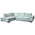 ECKSOFA in Cord Pastellblau  - Pastellblau/Schwarz, Design, Textil/Metall (242/313cm) - Xora