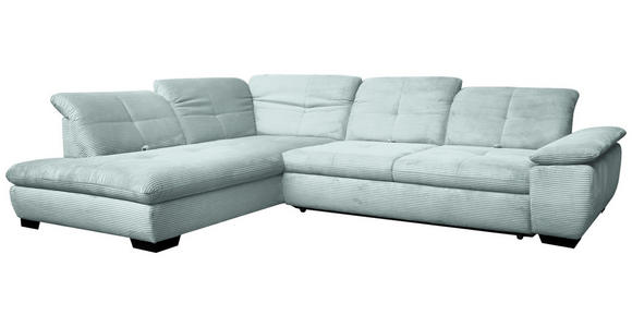 ECKSOFA in Cord Pastellblau  - Pastellblau/Schwarz, Design, Textil/Metall (242/313cm) - Xora