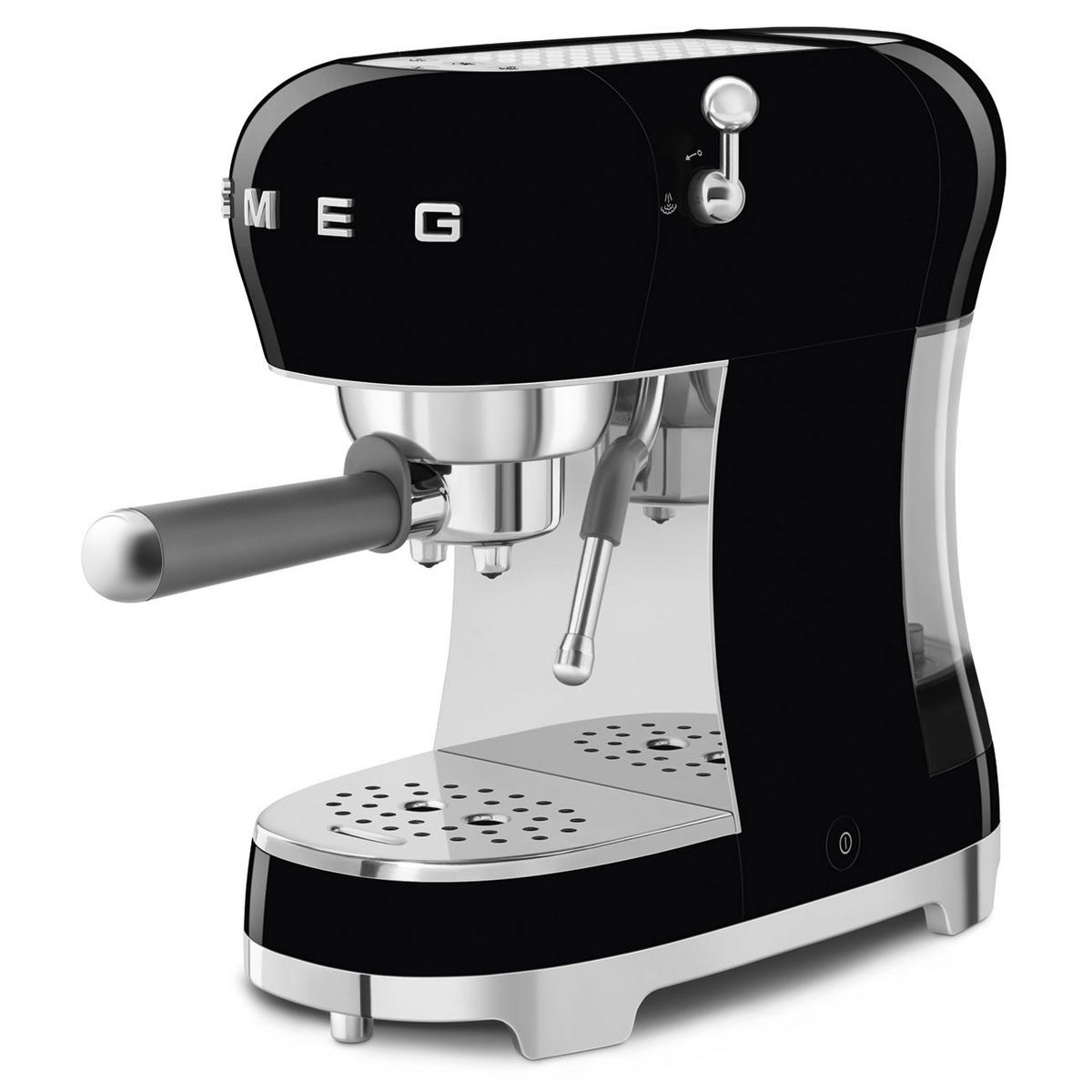 ESPRESSOMASCHINE 50´s Style  - Schwarz Hochglanz, Basics, Kunststoff/Metall (14,9/33/32,9cm) - SMEG