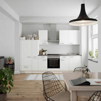 KÜCHENBLOCK 300 cm   Weiss, Schieferfarben  - Weiss/Schieferfarben, Modern, Holzwerkstoff/Metall (300cm) - Nobilia