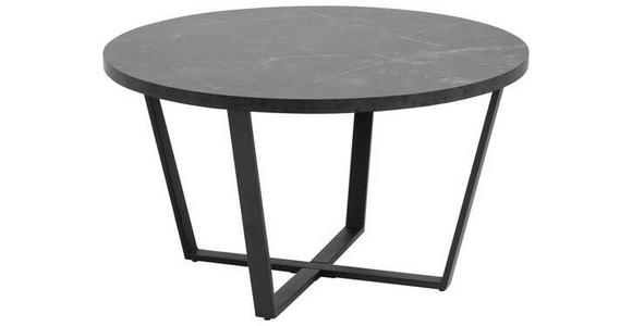 COUCHTISCH 77/77/44 cm rund Schwarz - Schwarz, Design, Holzwerkstoff/Metall (77/77/44cm) - Carryhome