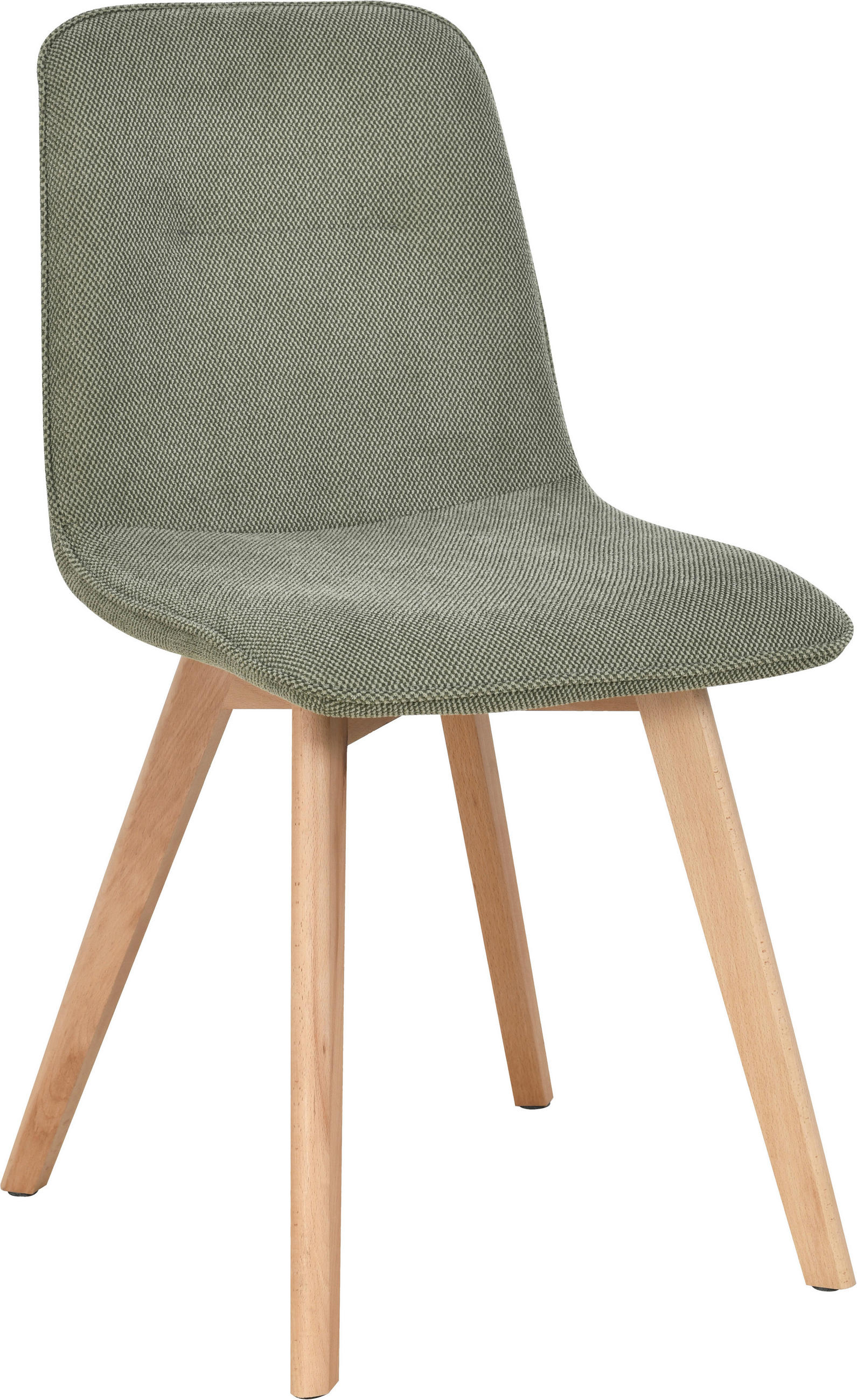 STUHL   Leinenoptik  Grün, Buchefarben  - Buchefarben/Grün, Modern, Holz/Textil (45/88/54cm) - Stylife