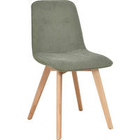 STUHL   Leinenoptik  Grün, Buchefarben  - Buchefarben/Grün, Modern, Holz/Textil (45/88/54cm) - Stylife
