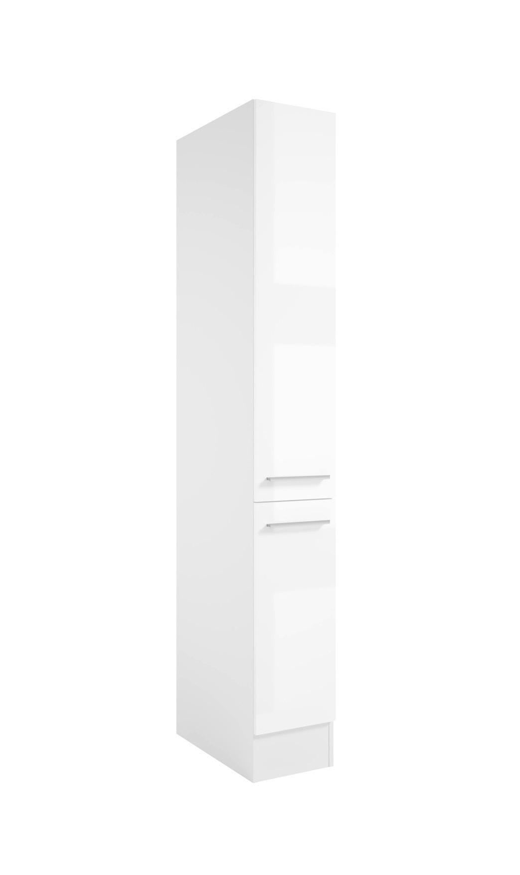 SKÅP MED UTDRAGSFUNKTION 30/211/57 cm i vit, vit högglans 211/30/57 cm