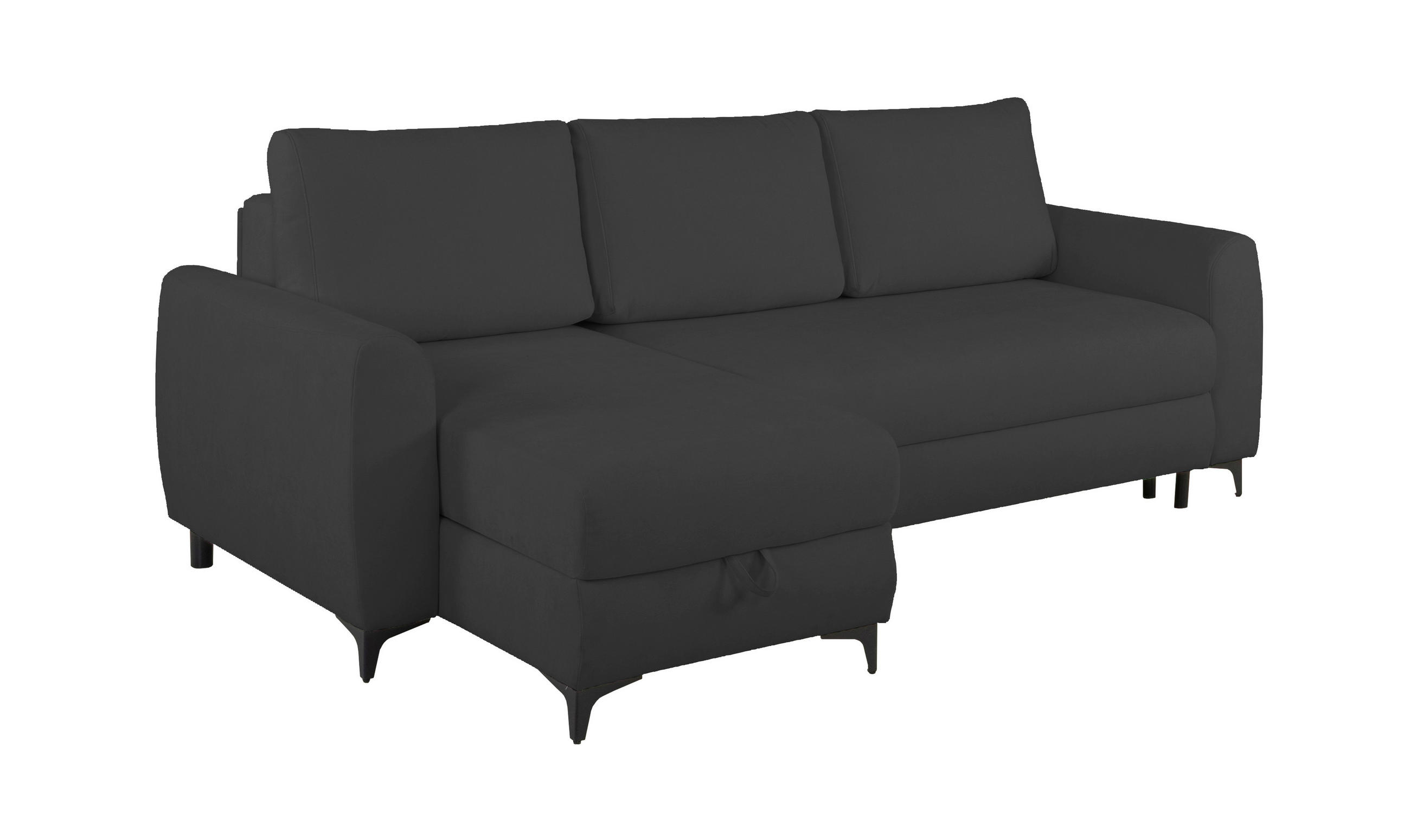 Thumbnail - Mid.you Ecksofa Moli, Anthrazit, Textil, Uni, 3-Sitzer, Füllung: Schaumstoffflocken, seitenverkehrt montierbar, L-Form, ...