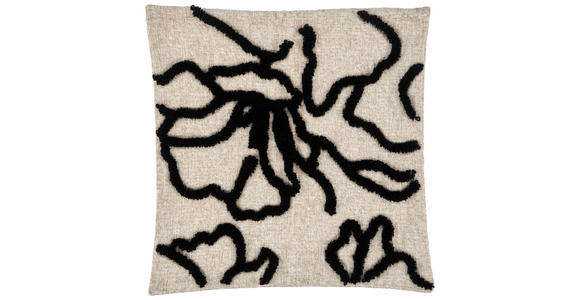 ZIERKISSEN  45/45 cm   - Schwarz/Naturfarben, KONVENTIONELL, Textil (45/45cm) - Esposa