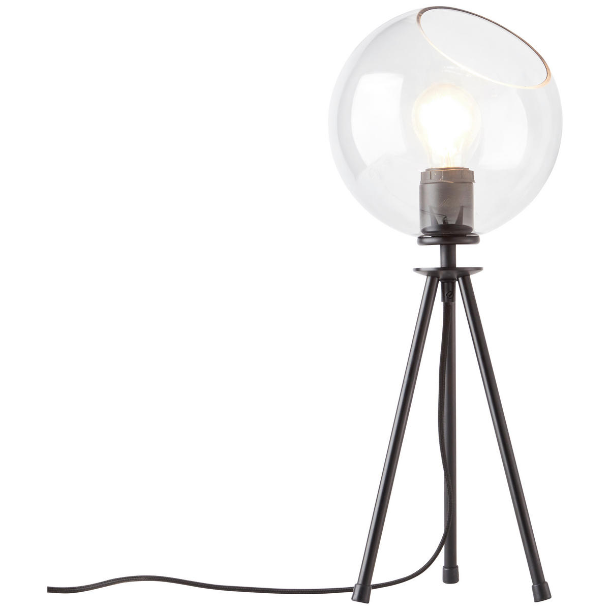 TISCHLEUCHTE AFTON 20/50 cm   - Transparent/Schwarz, Design, Glas/Metall (20/50cm)