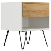 NACHTTISCH 41,2/50/35,6 cm  - Eichefarben/Schwarz, Basics, Holzwerkstoff/Metall (41,2/50/35,6cm) - MID.YOU