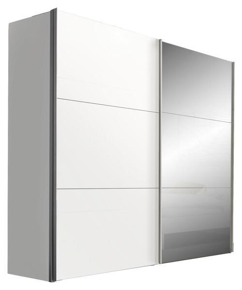 SCHWEBETÜRENSCHRANK 2-türig Weiß - Alufarben/Weiß, KONVENTIONELL, Glas/Holzwerkstoff (250/216/68cm) - Hom`in