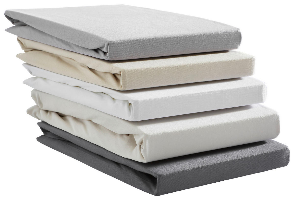 SPANNBETTTUCH Zwirn-Jersey  - Weiß, Basics, Textil (100/200cm) - Estella