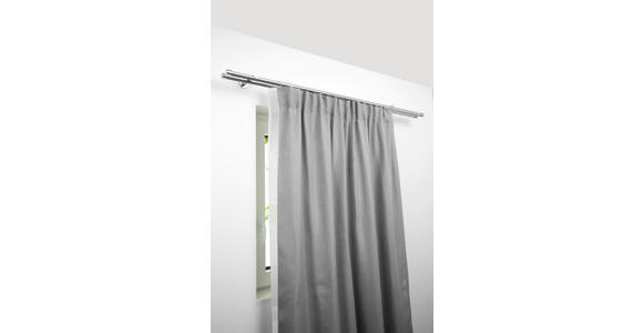 VORHANGSCHIENE - Grau Hochglanz, Basics, Metall (210/13,5/4,7cm) - Homeware