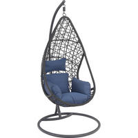 HÄNGESESSEL 122/200/104 cm  - Blau/Grau, Design, Kunststoff/Textil (122/200/104cm) - Ambia Garden