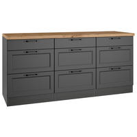 BÄNKSKÅP 180/86/60 cm  i grå, ek Wotan  - ek Wotan/grå, Lifestyle, metall/trämaterial (180/86/60cm) - Held