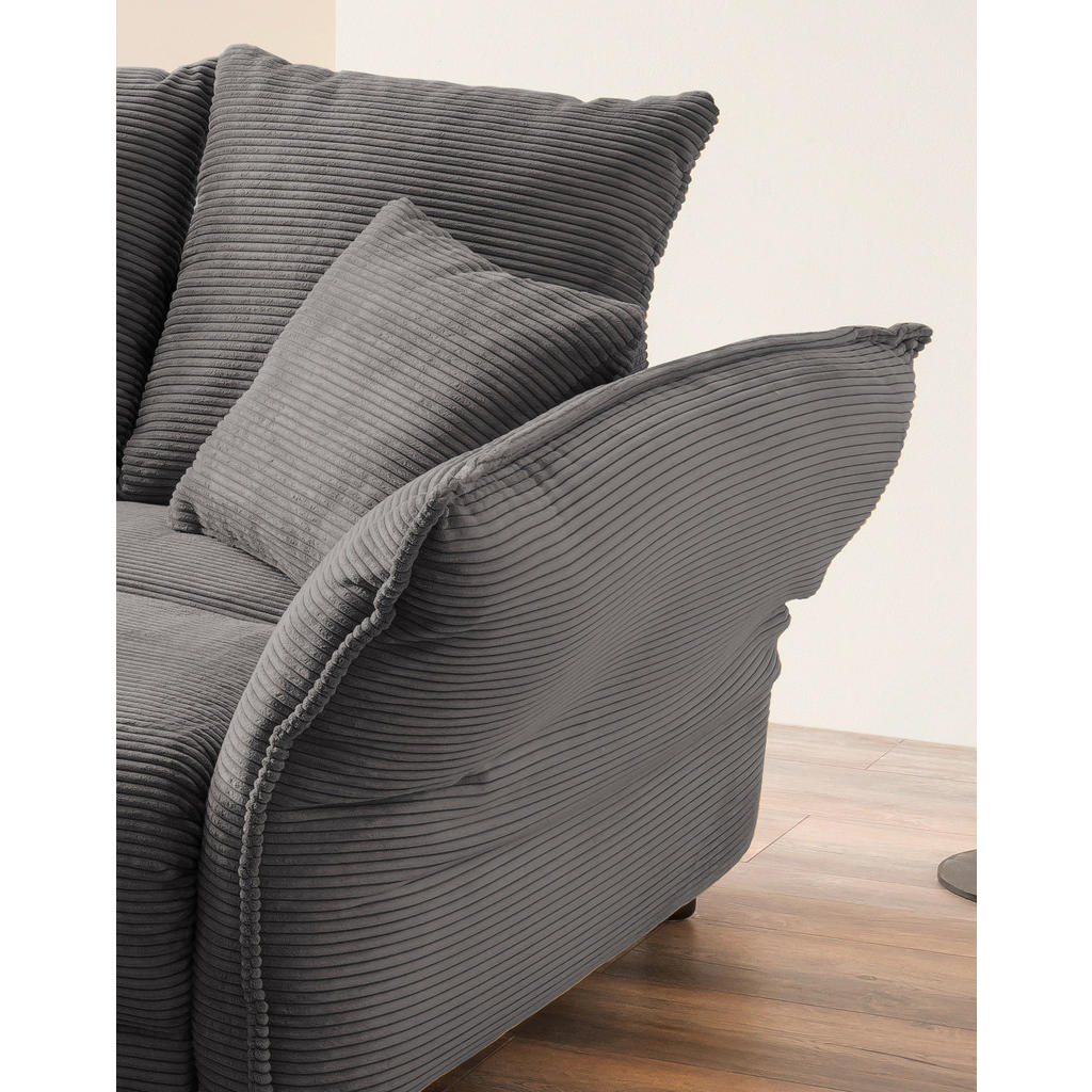 Thumbnail - Livetastic Bigsofa Pera, Grau, Textil, 4-Sitzer, Füllung: Schaumstoff, 242x71x90 cm, Made in EU, Rücken echt, Wohnzimmer...