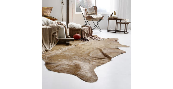 RINDERFELL 160/250 cm - Beige/Naturfarben, Basics, Leder/Fell (160/250cm) - Linea Natura
