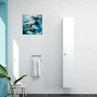 SREDNJE VISOKA OMARA 25/160/25 cm  - bela/barve aluminija, kovina/steklo (25/160/25cm) - Italstyle