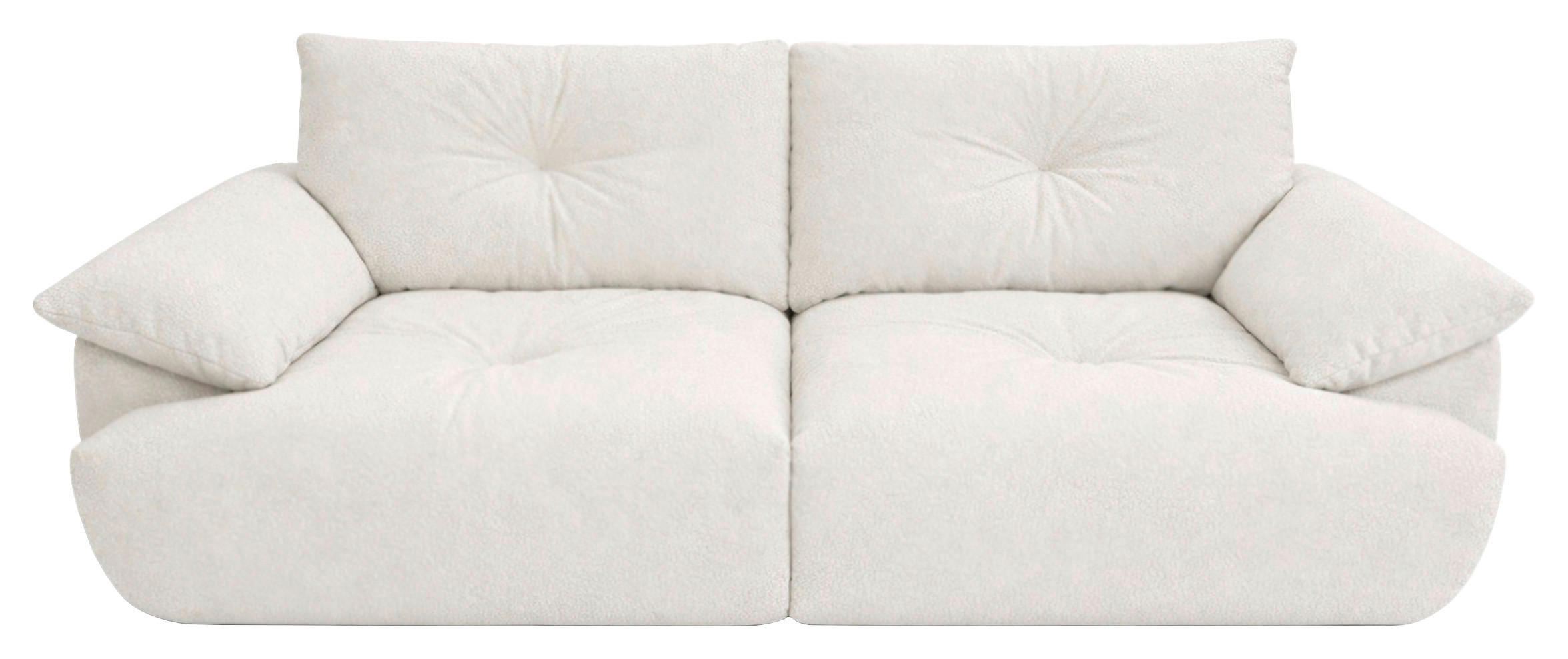 BIGSOFA Webstoff Creme  - Creme/Schwarz, Konventionell, Kunststoff/Textil (243/90,5/130cm) - Ambia Home